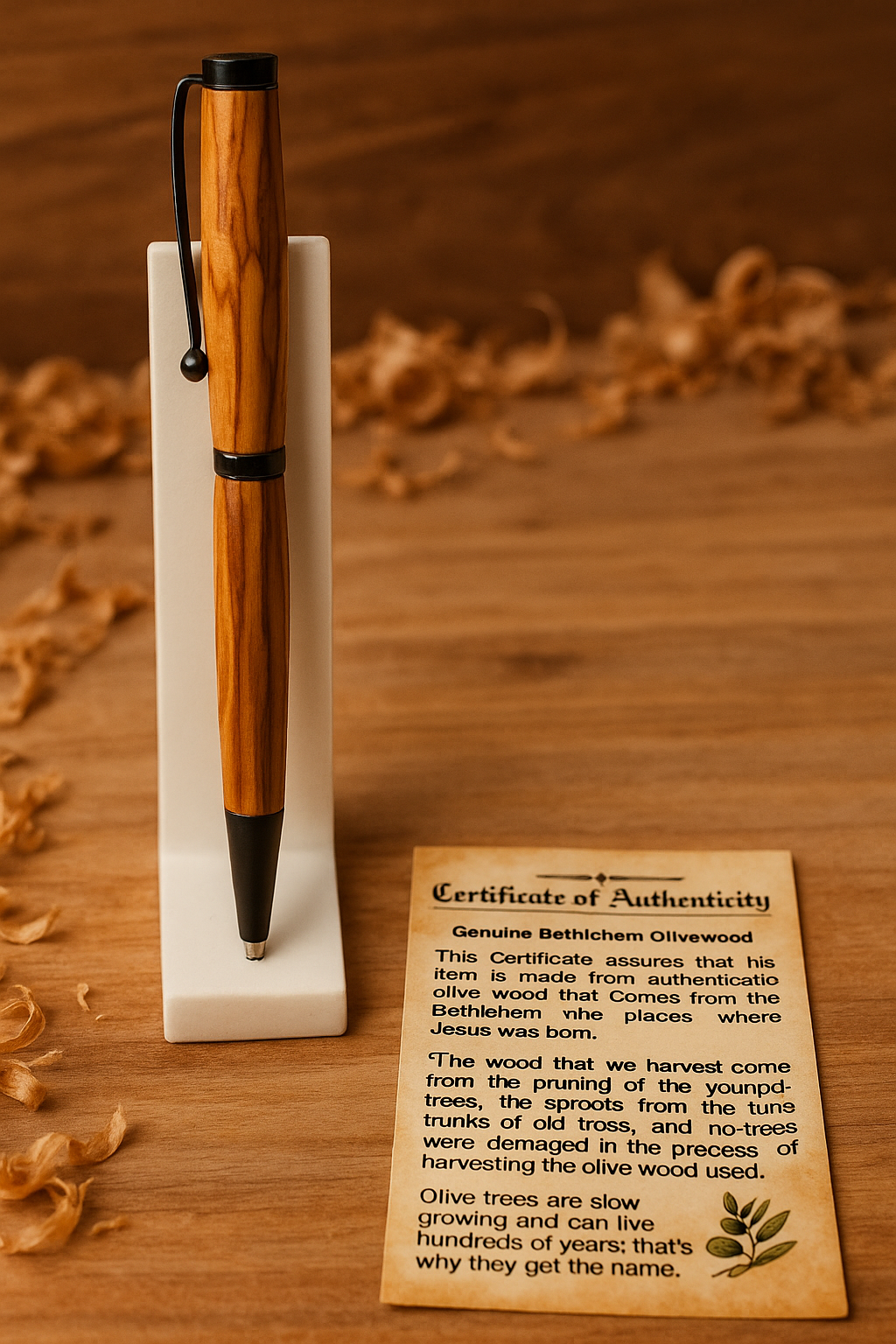 Bethlehem Olive Wood Ink Pen