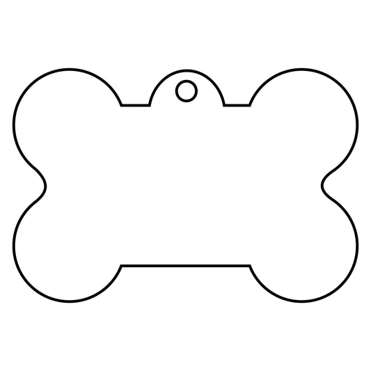 Laser engraved pet tag, bone shape.